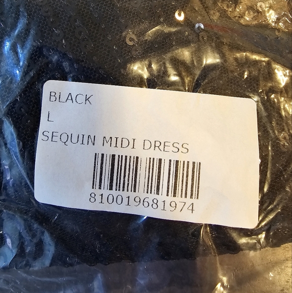 Area Stars Black Sequin Sleeveless Midi Dress, Women's Size Large - Picture 11 of 11